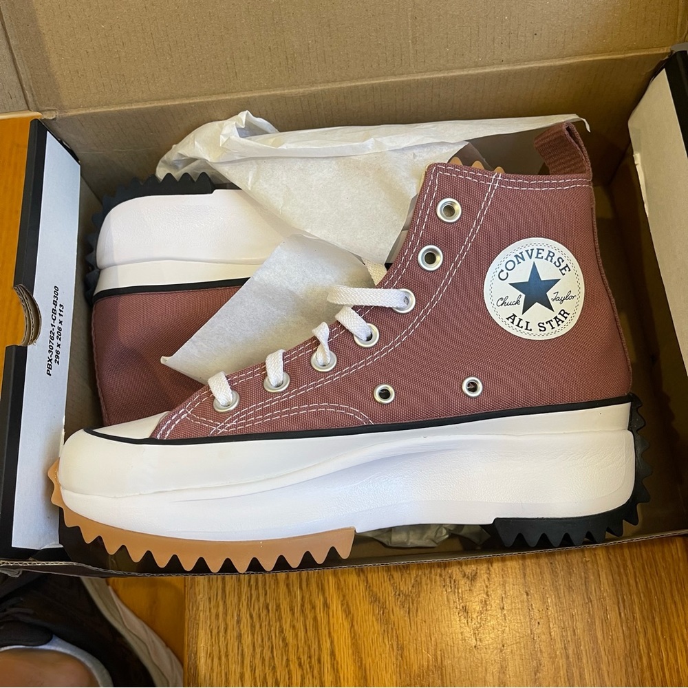 NWT Converse Run Star Hike Platform in saddle high top Chuck Taylor - Picture 9 of 11